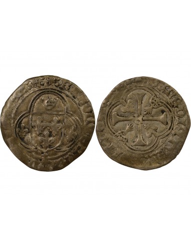 Charles VIII Blanc à la couronne Billon 1491-1498 9 Rennes