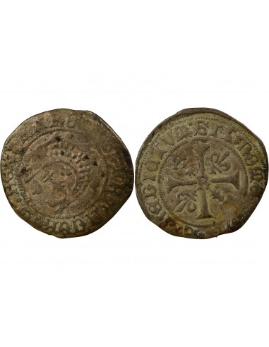 BRETAGNE, CHARLES VIII - LIARD 1492 / 1498 R RENNES