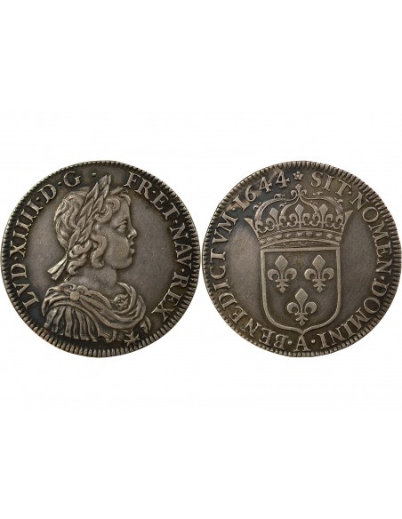 Louis XIV 01-févr ecu Argent 1644 A Paris