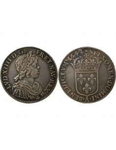 Louis XIV 1/2 Ecu Argent 1644 A Paris 2