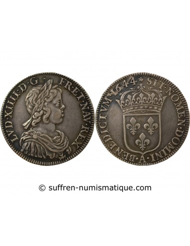 Louis XIV 01-févr ecu Argent 1644 A Paris