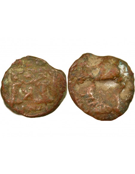 Empire Byzantin Justin II 1/2 Follis Cuivre VIème siècle Carthage