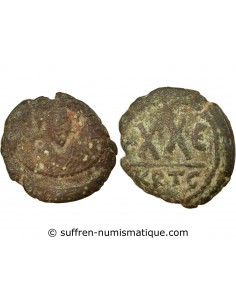 Empire Byzantin Phocas 1/2 Follis Cuivre 606-607 Carthage