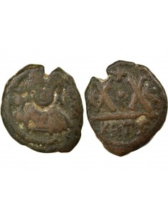 Empire Byzantin Héraclius 1/2 Follis Cuivre 610-641 Carthage 2