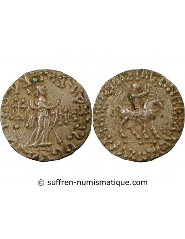 Royaume Indo-Scythe Azès II 1 tetradrachme Billon 35 AV JC-5 Taxila