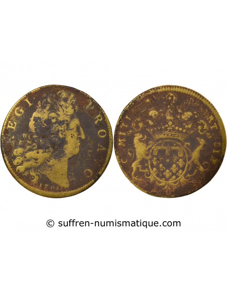 Louis XIV 1 jeton Laiton 1705
