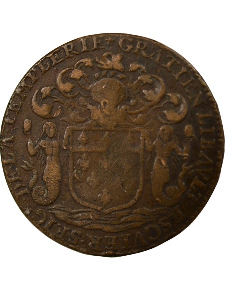 Gratien Libault 1 jeton Cuivre 1671 T Nantes