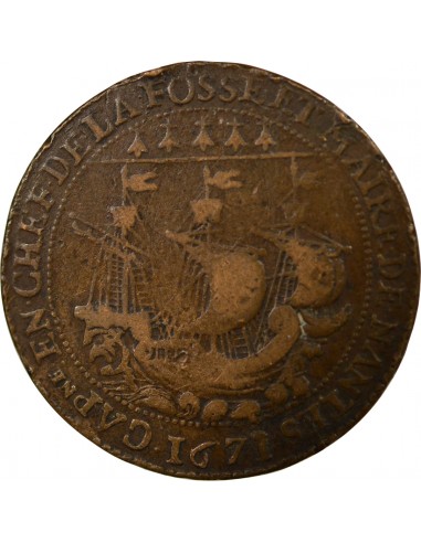 Gratien Libault 1 jeton Cuivre 1671 T Nantes