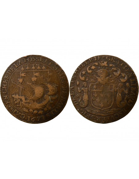 Gratien Libault 1 jeton Cuivre 1671 T Nantes
