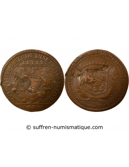 Louis Charette 1 jeton Cuivre 1675 T Nantes
