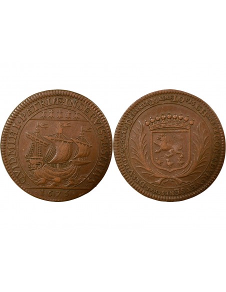 Louis Charette 1 jeton Cuivre 1675 T Nantes