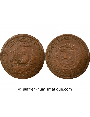 Louis Charette 1 jeton Cuivre 1675 T Nantes