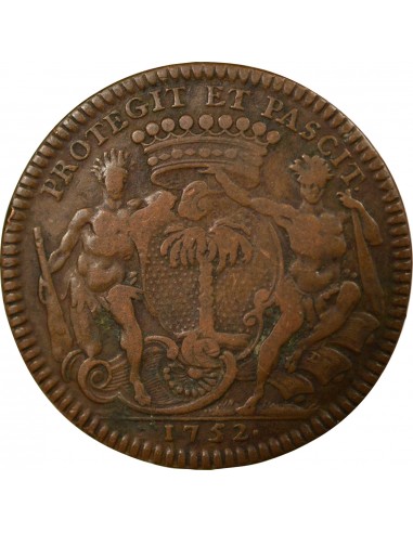 MAIRE DE NANTES, MATHURIN BELLABRE – JETON CUIVRE 1752