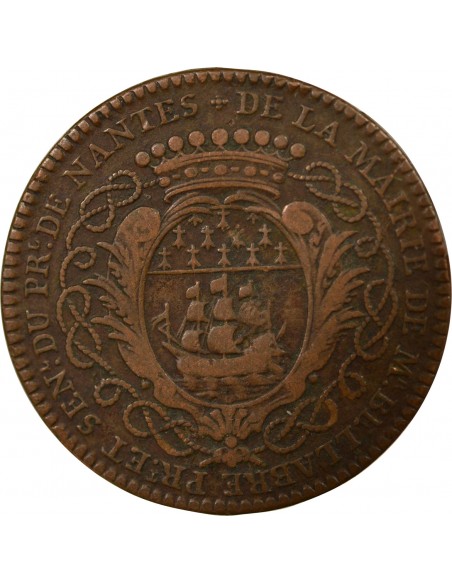 MAIRE DE NANTES, MATHURIN BELLABRE – JETON CUIVRE 1752