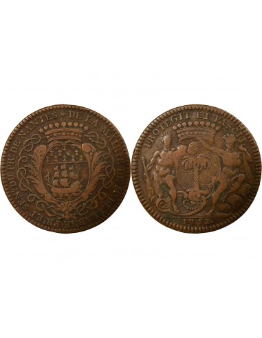 MAIRE DE NANTES, MATHURIN BELLABRE – JETON CUIVRE 1752