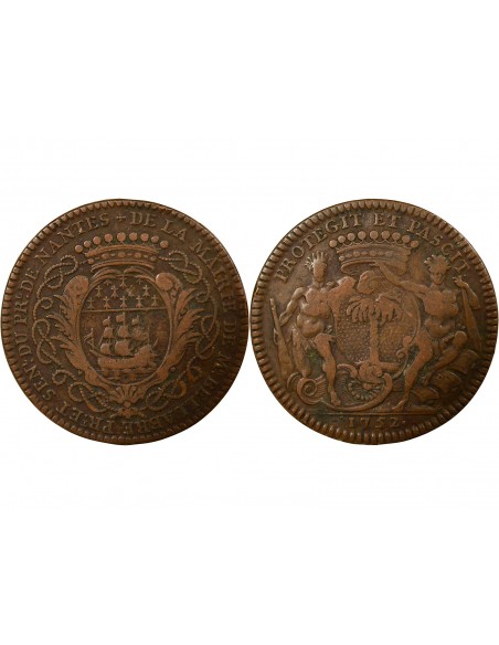 MAIRE DE NANTES, MATHURIN BELLABRE – JETON CUIVRE 1752