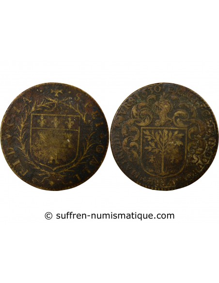 Étienne Pallu 1 jeton Laiton 1630 E Tours