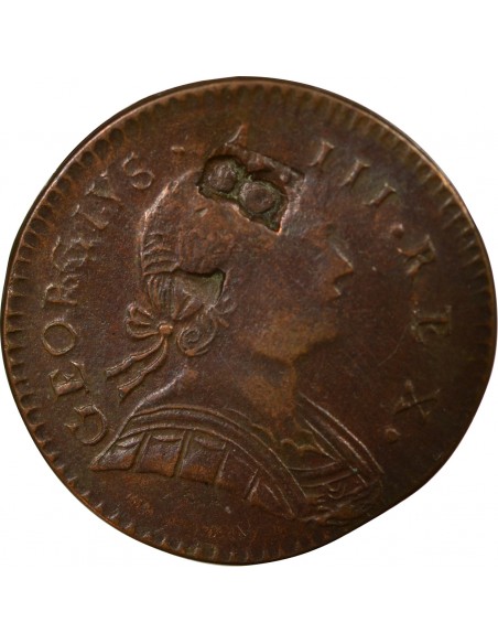 Grande Bretagne George III, Roi de Grande-Bretagne et d´Irlande 1/2 Penny Cuivre 1775 Londres