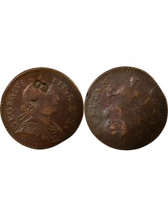 Grande Bretagne George III, Roi de Grande-Bretagne et d´Irlande 1/2 Penny Cuivre 1775 Londres 2