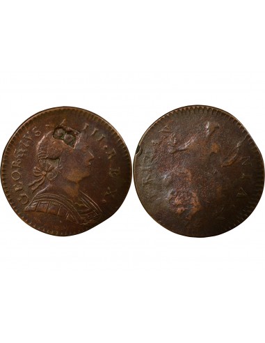 Grande Bretagne George III, Roi de Grande-Bretagne et d´Irlande 1/2 Penny Cuivre 1775 Londres