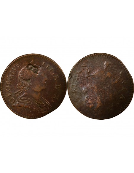 Grande Bretagne George III, Roi de Grande-Bretagne et d´Irlande 1/2 Penny Cuivre 1775 Londres