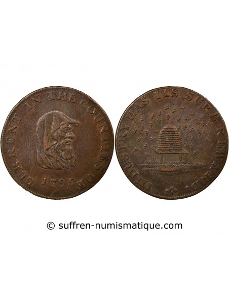 ROYAUME-UNI - JETON 1795 - COUNTIES OF CAMBRIDGE BEDFORD HUNTINGDON