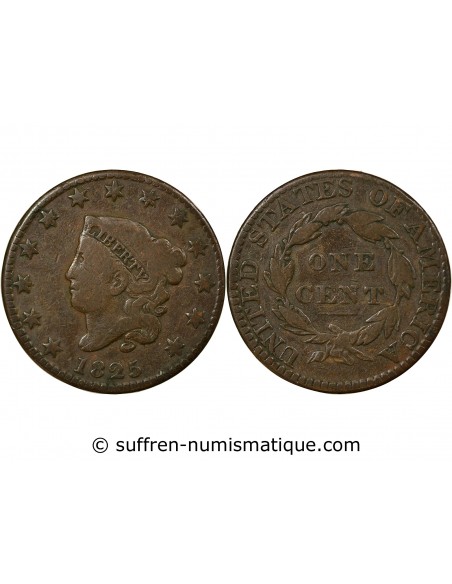 USA 1 cent Cuivre 1825 Philadelphie