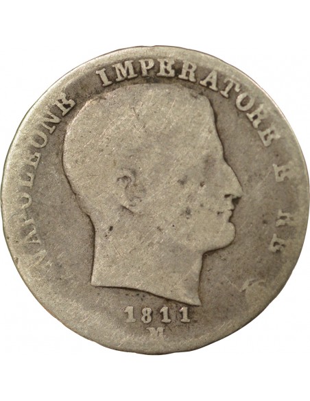 ITALIE, NAPOLEON Ier - LIRE ARGENT - 1811 M MILAN