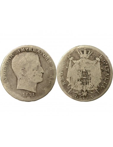 ITALIE, NAPOLEON Ier - LIRE ARGENT - 1811 M MILAN