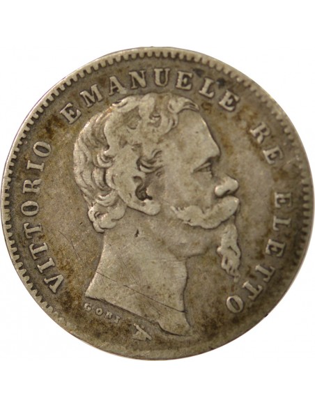 Italie Victor Emmanuel II 1 lira Argent 1860 Florence