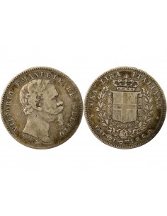 Italie Victor Emmanuel II 1 lira Argent 1860 Florence 2