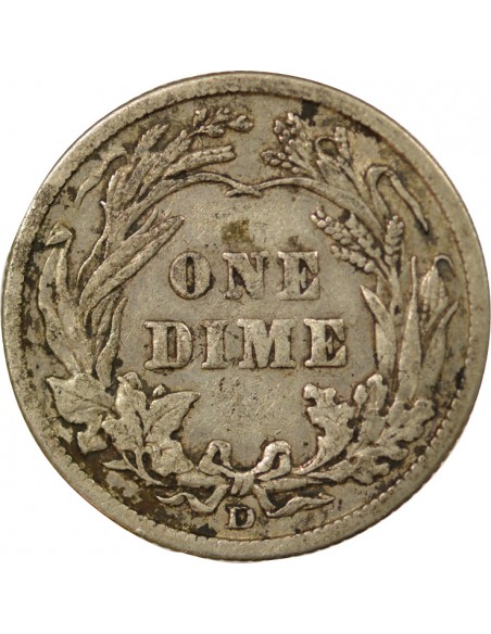 USA 10 Cents Argent 1914 D Denver