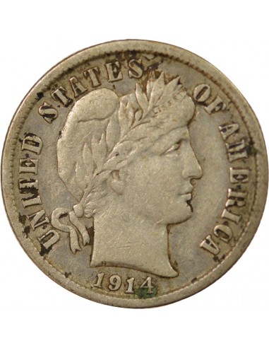 USA 10 Cents Argent 1914 D Denver