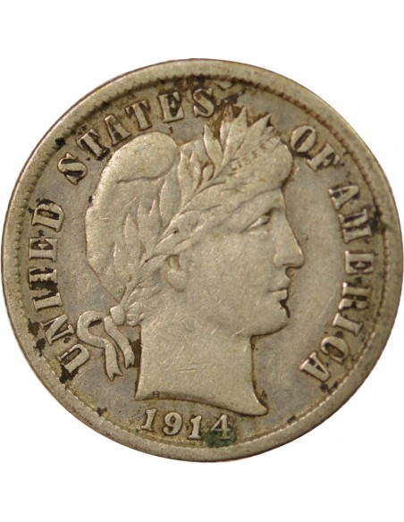 USA 10 Cents Argent 1914 D Denver