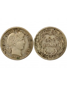 USA 10 Cents Argent 1914 D Denver 2