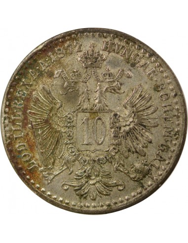 AUTRICHE, FRANÇOIS-JOSEPH Ier - 10 KREUZER ARGENT 1872