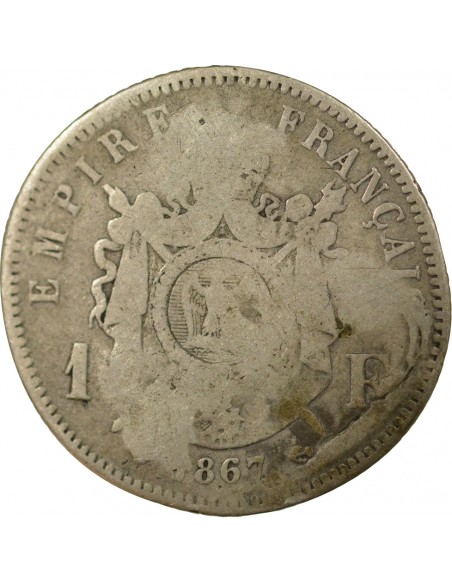 Napoléon III 1 franc Argent 1867 A Paris