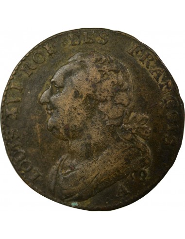 Louis XVI 12 deniers dit au faisceau type Francois Cuivre 1791 A Paris
