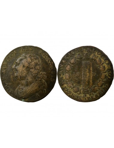 Louis XVI 12 deniers dit au faisceau type Francois Cuivre 1791 A Paris