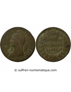 1 décime Cuivre AN 8 AA Metz