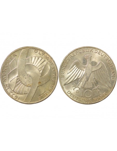 Allemagne 10 mark Argent 1972 D Munich