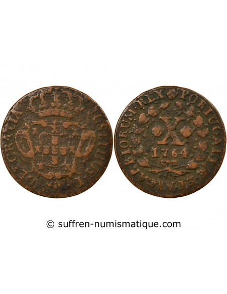 Portugal Joseph I 10 Reis Cuivre 1764