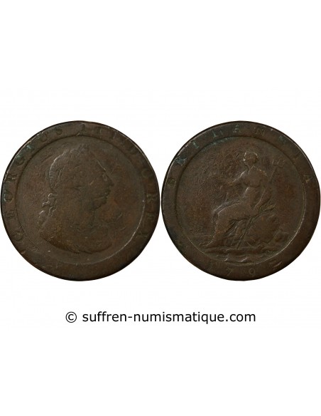 ROYAUME-UNI, GEORGE III - 1/2 PENNY 1775