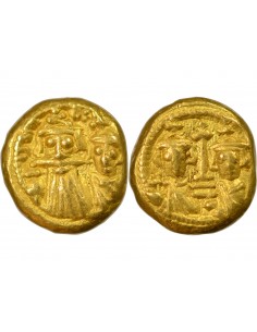 Empire Byzantin Constant II Héraclius 1 solidus Or 659-668 Carthage 2