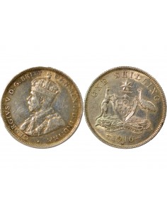 Australie George V, Roi d'Angleterre, Empereur des Indes 1 shilling Argent 1916 M Melbourne 2