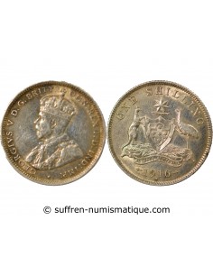 Australie George V, Roi d'Angleterre, Empereur des Indes 1 shilling Argent 1916 M Melbourne