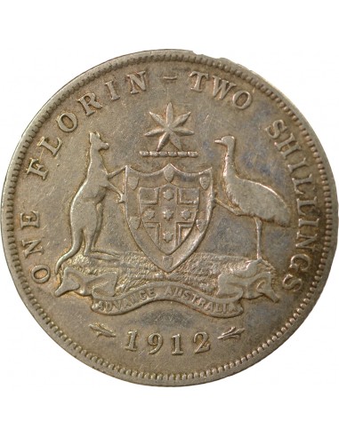 Australie George V, Roi d'Angleterre, Empereur des Indes Florin Argent 1912 Londres