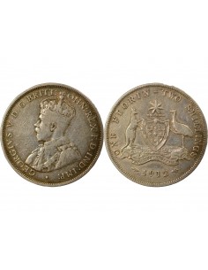 Australie George V, Roi d'Angleterre, Empereur des Indes Florin Argent 1912 Londres 2