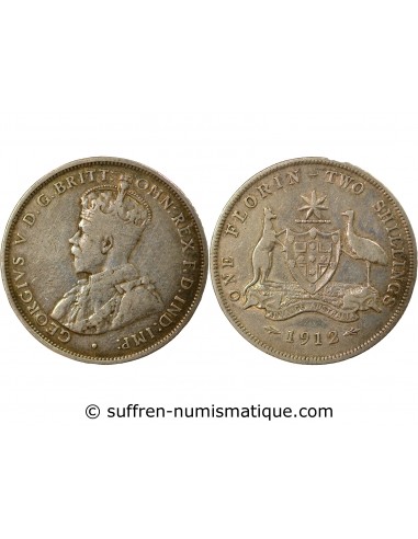 Australie George V, Roi d'Angleterre, Empereur des Indes 1 florin Argent 1912 Londres