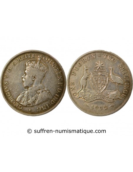 Australie George V, Roi d'Angleterre, Empereur des Indes 1 florin Argent 1912 Londres